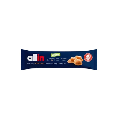 חטיפי חלבון אול אין טבעוני 4 יח׳ (קרמל מלוח) / Protein Bar All-in